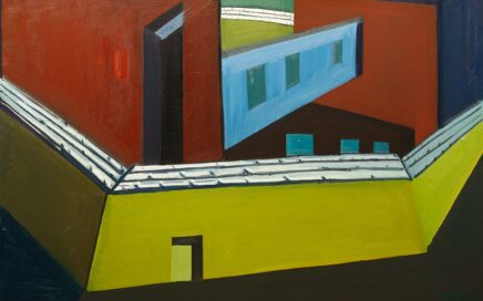HOUSE BEHIND BARBED WIRE   oil on canvas, 110x160 cm.  2004