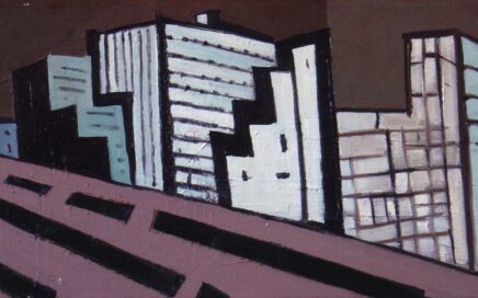 VIEW OF THE CITY  triptych (right part)  oil on canvas, 46x110 cm.  2003