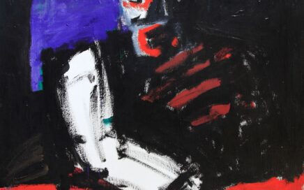 MAN AT THE TABLE oil on fiberboard, 122,5x111 cm. 2008