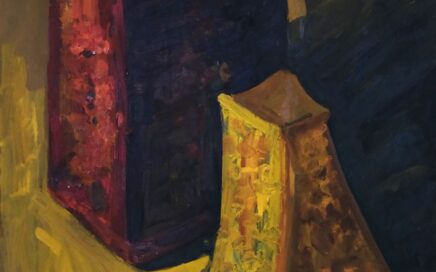 BREAD AND CHEESE   oil on fiberboard, 122,3x72,5 cm. 1996