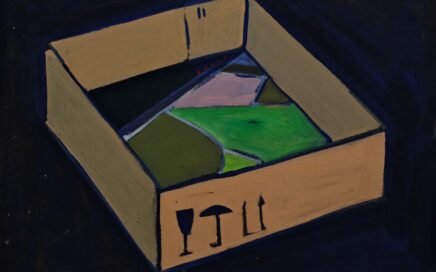 THE BOX   oil on fiberboard, 61x40cm.  2001