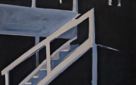 STAIRS IN THE COURTYARD 2   oil on fiberboard,  91x90,5 cm. 2000