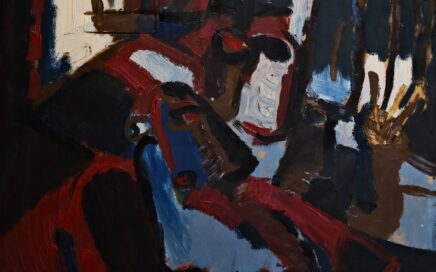 BY THE WINDOW   oil on fiberboard, 52x57 cm. 1993