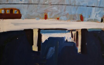 TWO BRIDGES   oil on fiberboard, 50,5x70 cm. 2001