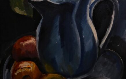STILL LIFE WITH A JUG   oil on fiberboard,  50,5x30,5cm.  2001
