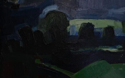 LUNAR LANDSCAPE   oil on fiberboard, 41x46cm.  2001