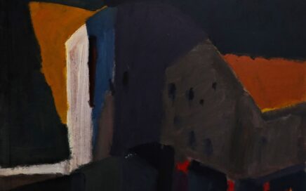 HUGE BUILDING   oil on fiberboard,  47,7x61,5cm.  2001