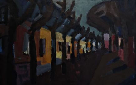 OLD STREET   oil on fiberboard, 48,5x71cm.  2001