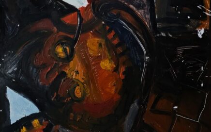 INSPIRED BY THE PAINTING OF VELAZQUEZ   oil on fiberboard, 76x51cm. 1995