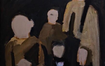 BASED ON OLD FAMILY PHOTO   oil on fiberboard, 80,5x60cm. 1999