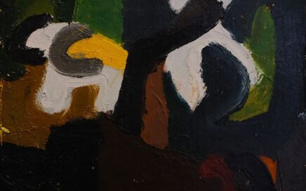 CHESTNUT FLOWERS   oil on fiberboard, 69x43cm. 1993 