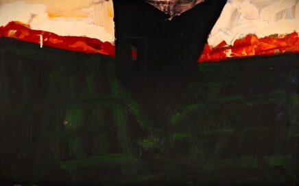 BIRD OVER THE FIELD   oil on fiberboard, 43,5x70cm.  2003
