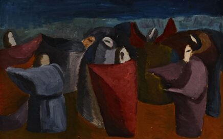 BASED ON THE PAINTING BY GIOTTO   oil on cardboard, 40x60 cm. 1994