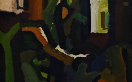 HOUSE IN A GARDEN   oil on fiberboard, 100x100cm.  2000