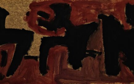 FIGURES AT THE TABLE   oil on fiberboard, 50x110,5cm.  2001