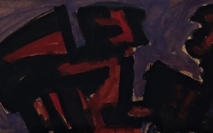 FIGURES AT THE TABLE 2   oil on fiberboard, 50x110,5cm.  2001