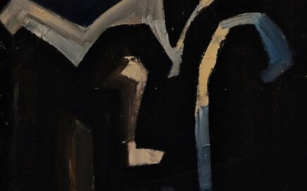 LANDSCAPE AT NIGHT   oil on fiberboard, 98x6cm.  2001