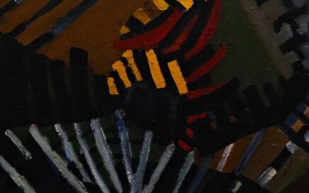TREE IN THE FIELD   oil on fiberboard, 92x122cm.  2001