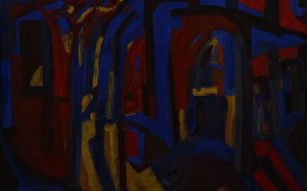 TREES AND HOUSES   oil on fiberboard, 91x121cm. 1997