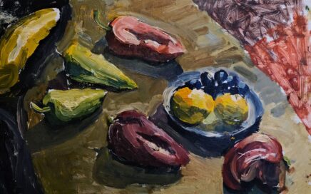 STILL LIFE WITH FRUITS   oil on fiberboard, 66x45 cm.  1995