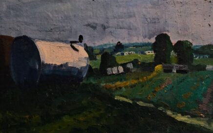 LANDSCAPE WITH BARREL   oil on canvas, 32x43 cm.  2009