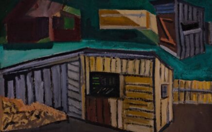 SHEDS   oil on canvas, 53x80 cm.  2020