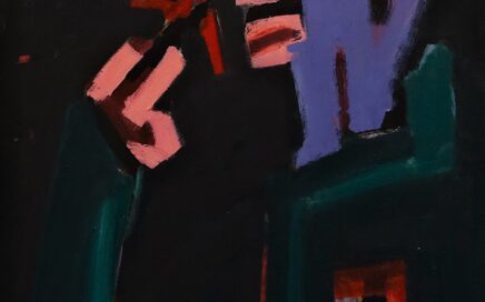 MAN SMELLING THE FLOWER   oil on fiberboard, 111x81,5 cm.  2007