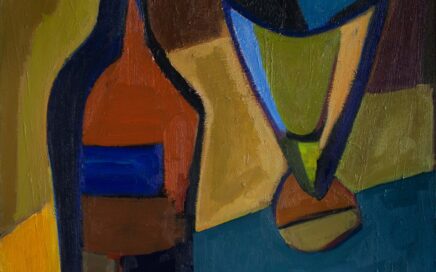 STILL LIFE WITH WINEGLASS   oil on canvas, 120x100 cm.  2009