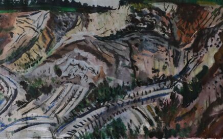 ROUGH TERRAIN   oil on canvas, 34x67 cm.  2001