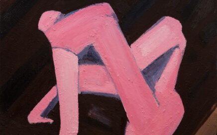 PINK FIGURES ON EARTH 3   oil on canvas, 150x130 cm.  2023