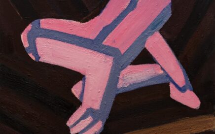 PINK FIGURES ON EARTH 4   oil on canvas, 150x130 cm.  2023