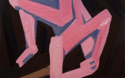 PINK FIGURES ON EARTH   oil on canvas, 150x130 cm.  2023