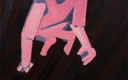 PINK FIGURES ON EARTH 2   oil on canvas, 150x130 cm.  2023