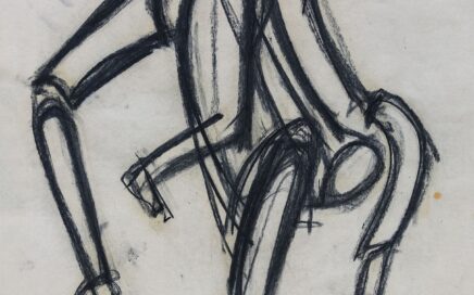 FIGURES IN ACTION 5   series  charcoal on paper, 96,5x84,5 cm.  2025